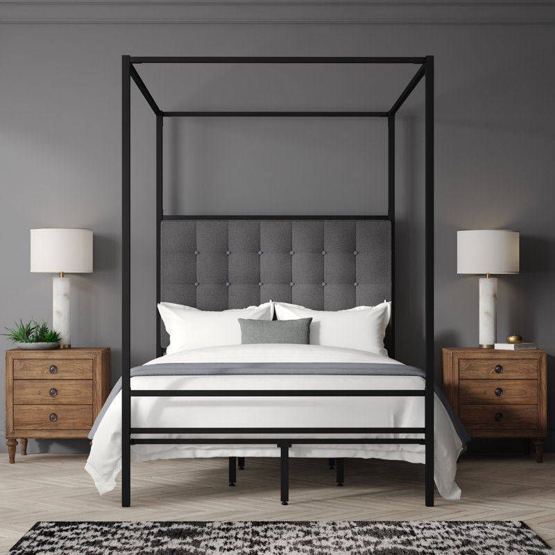 Greyleigh™ Billie Queen Tufted Canopy Bed & Reviews Wayfair